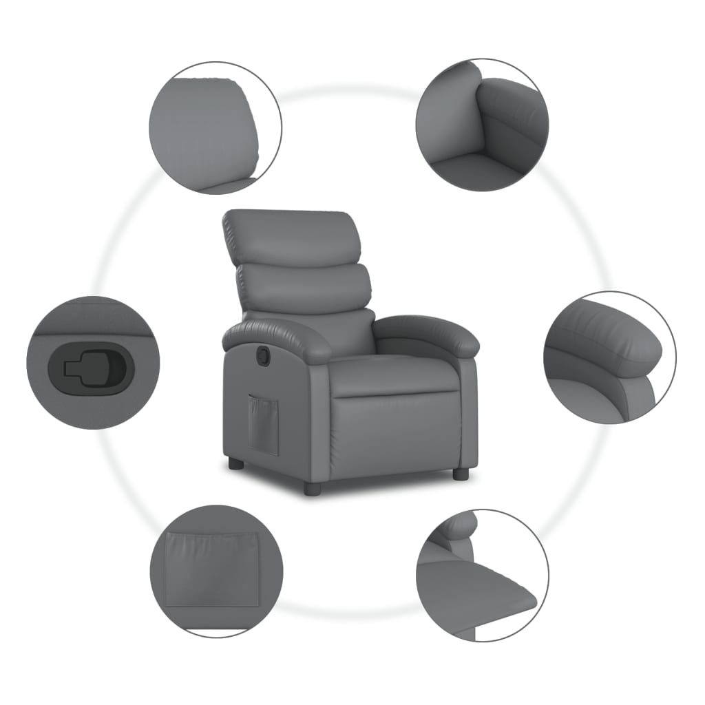 Fauteuil inclinable gris similicuir - XIOS