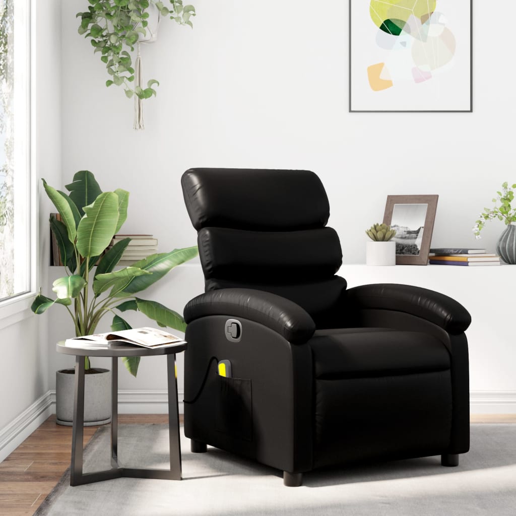 Fauteuil de massage inclinable noir similicuir - XIOS