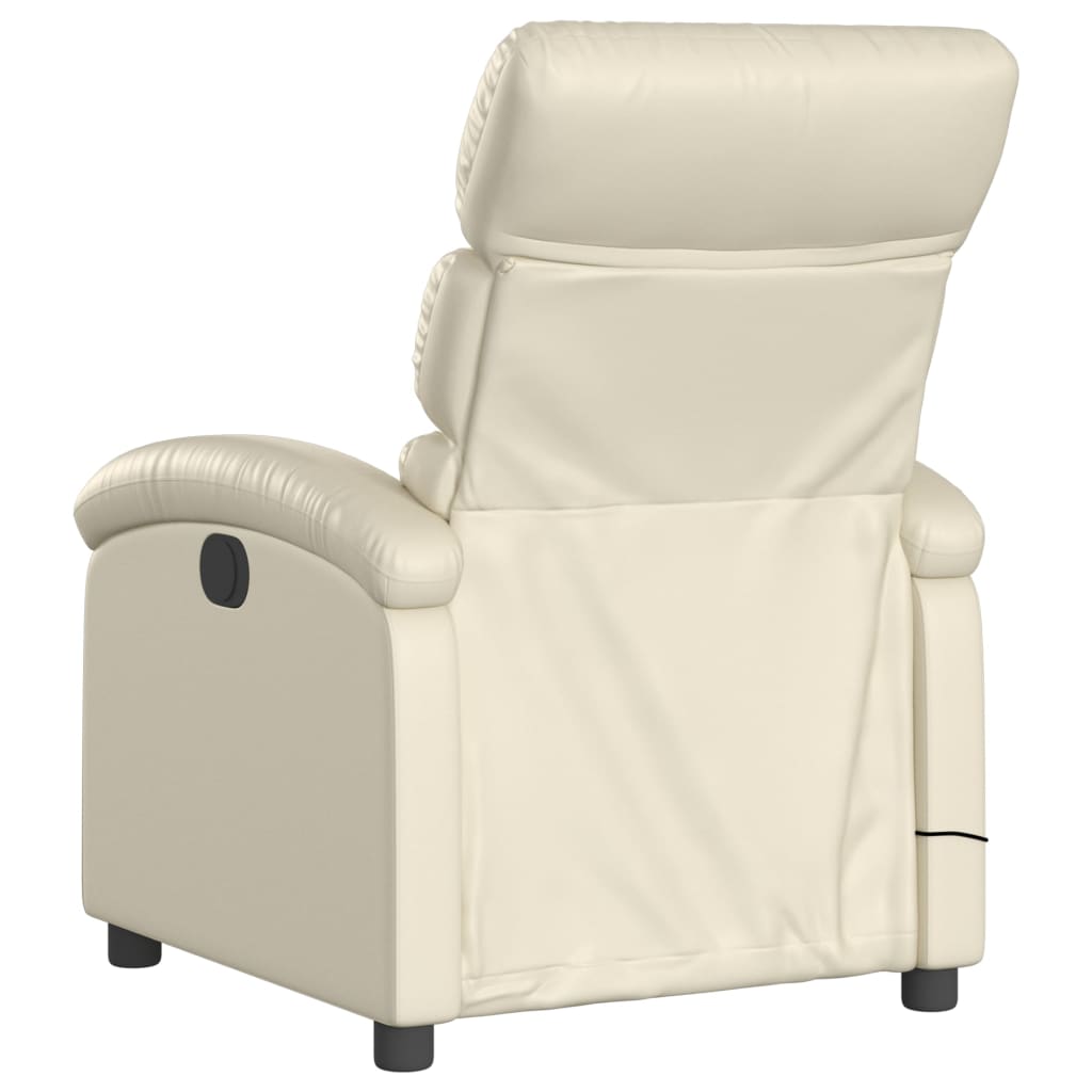 Fauteuil de massage inclinable crème similicuir - XIOS