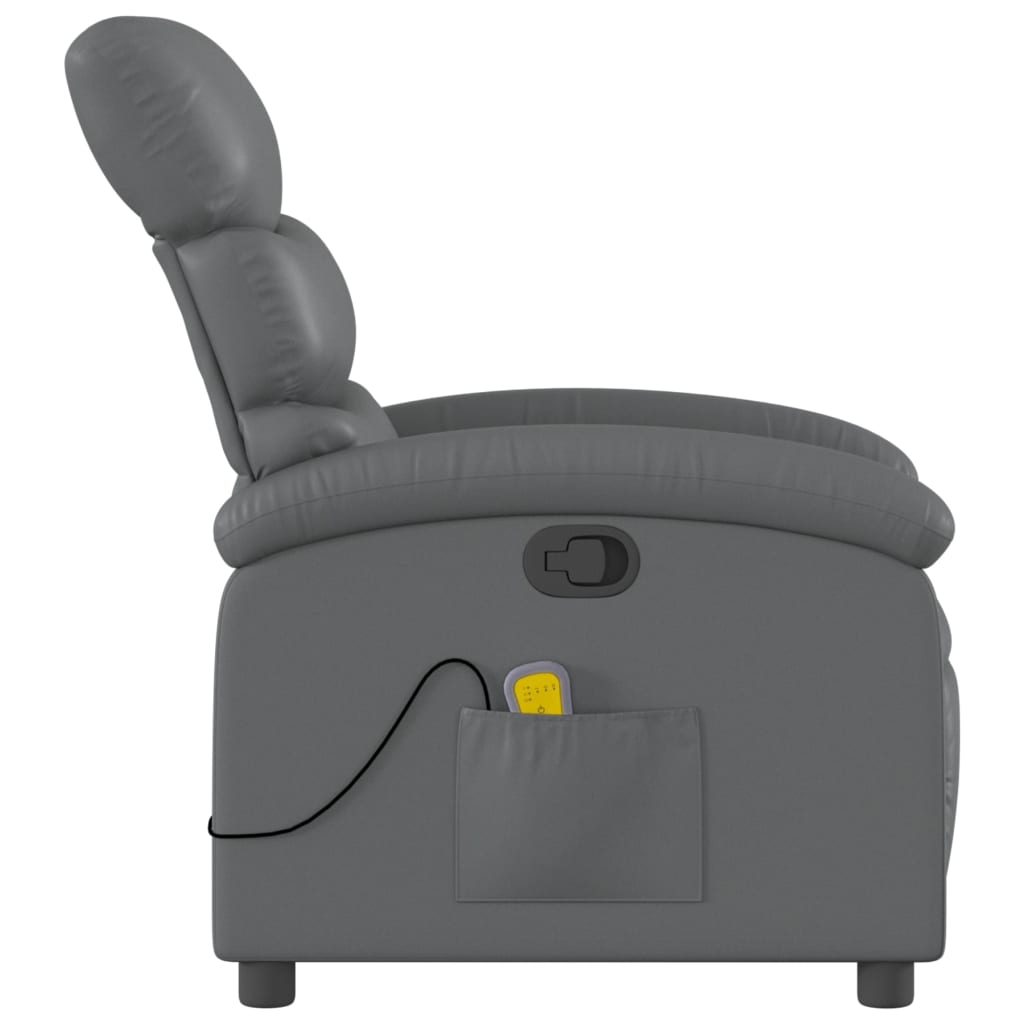 Fauteuil de massage inclinable gris similicuir - XIOS