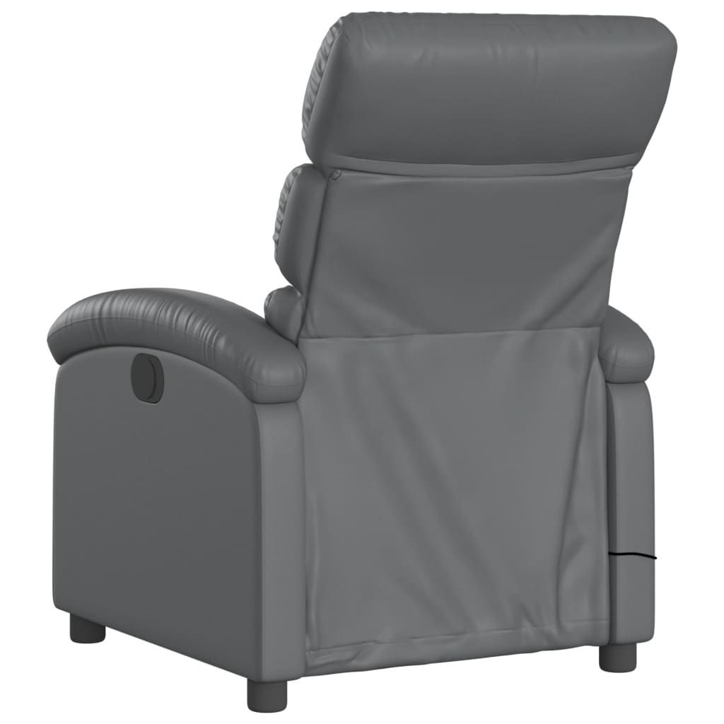 Fauteuil de massage inclinable gris similicuir - XIOS