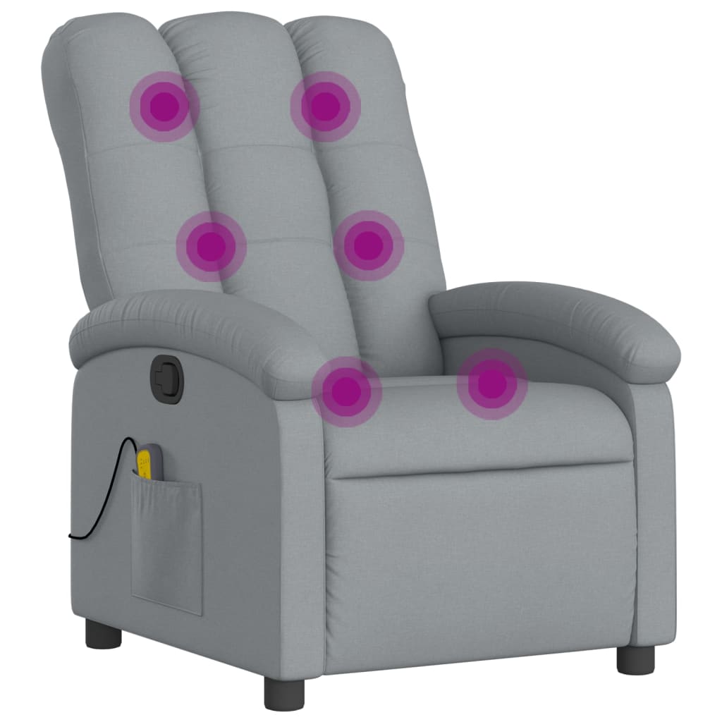Fauteuil inclinable de massage gris clair tissu - XIOS
