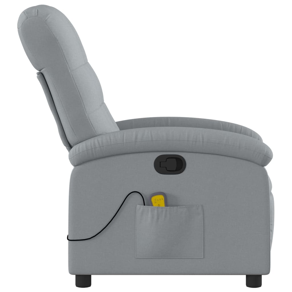 Fauteuil inclinable de massage gris clair tissu - XIOS