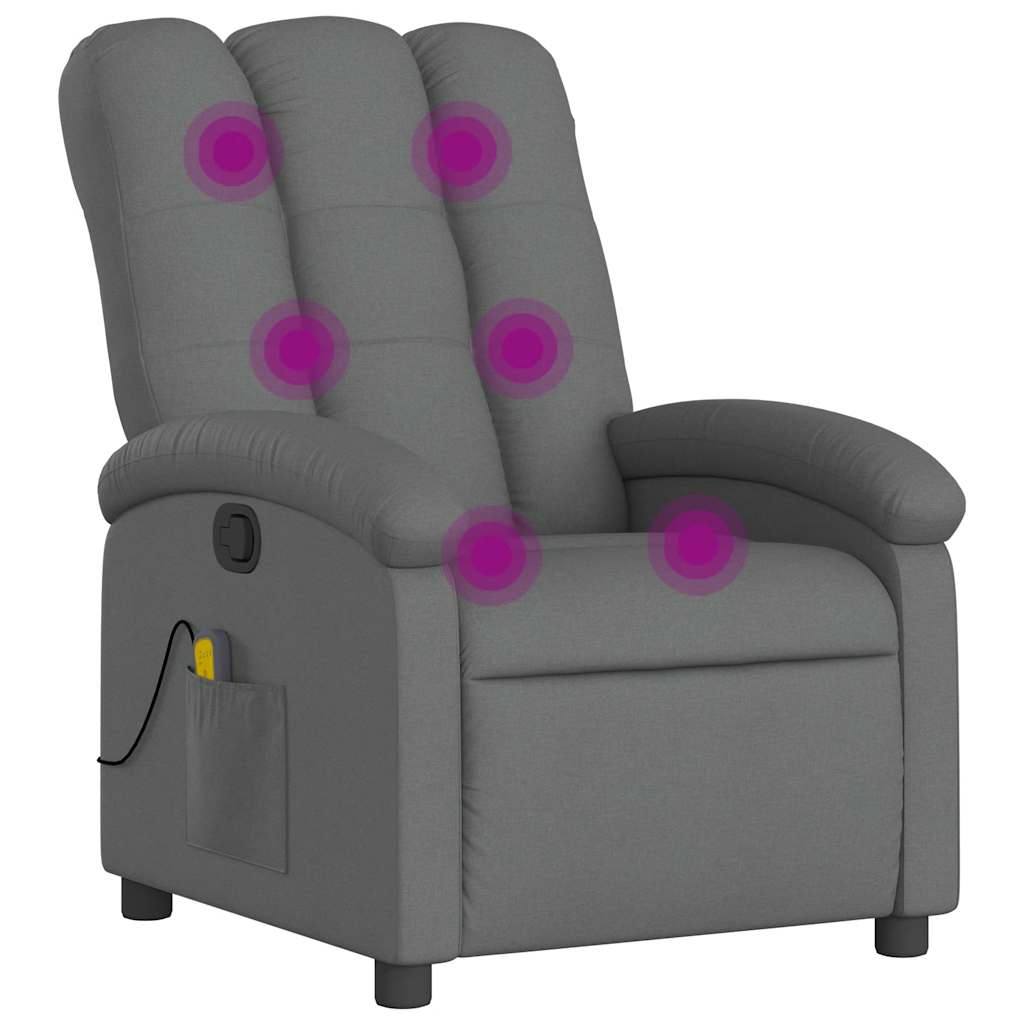 Fauteuil inclinable de massage gris foncé tissu - XIOS
