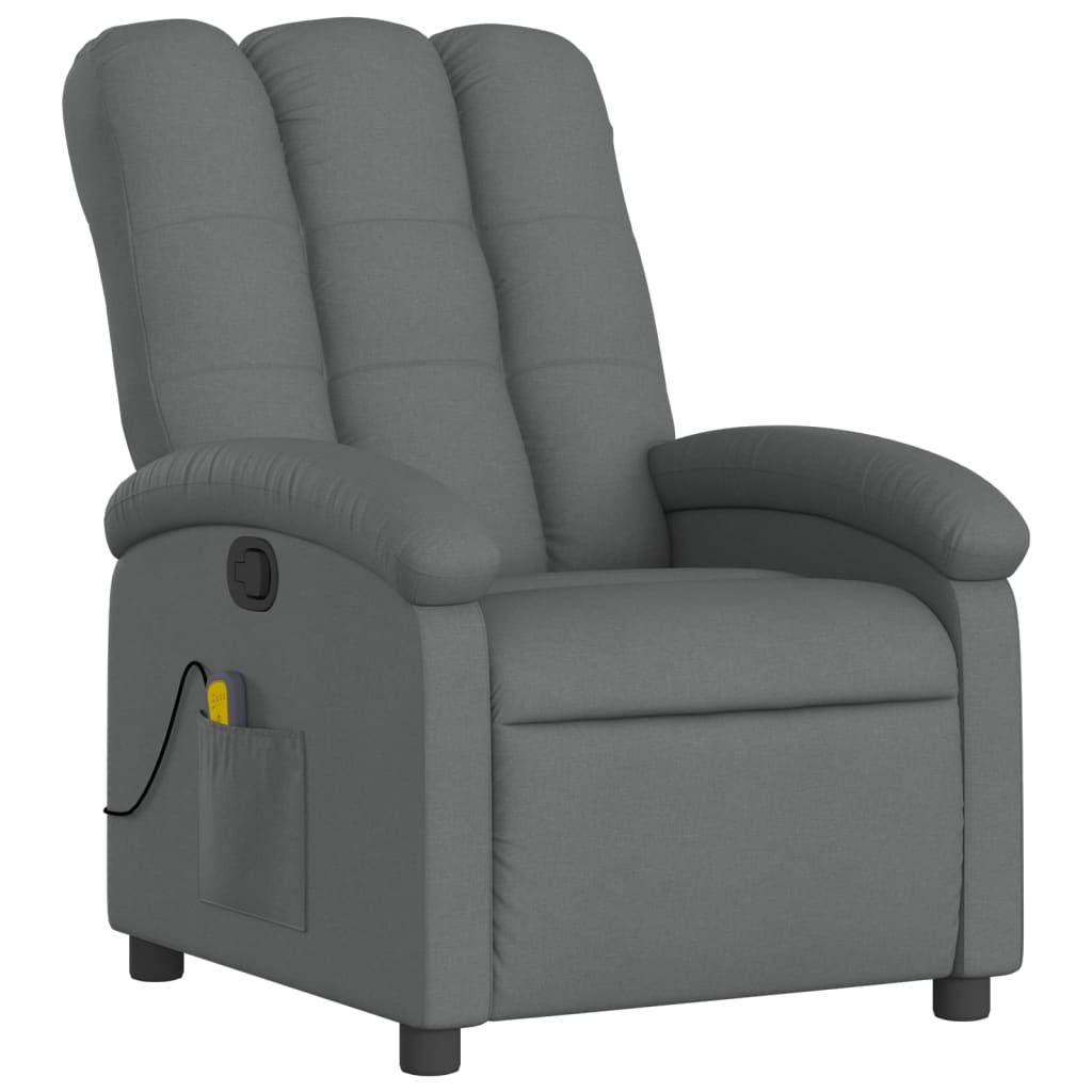 Fauteuil inclinable de massage gris foncé tissu - XIOS