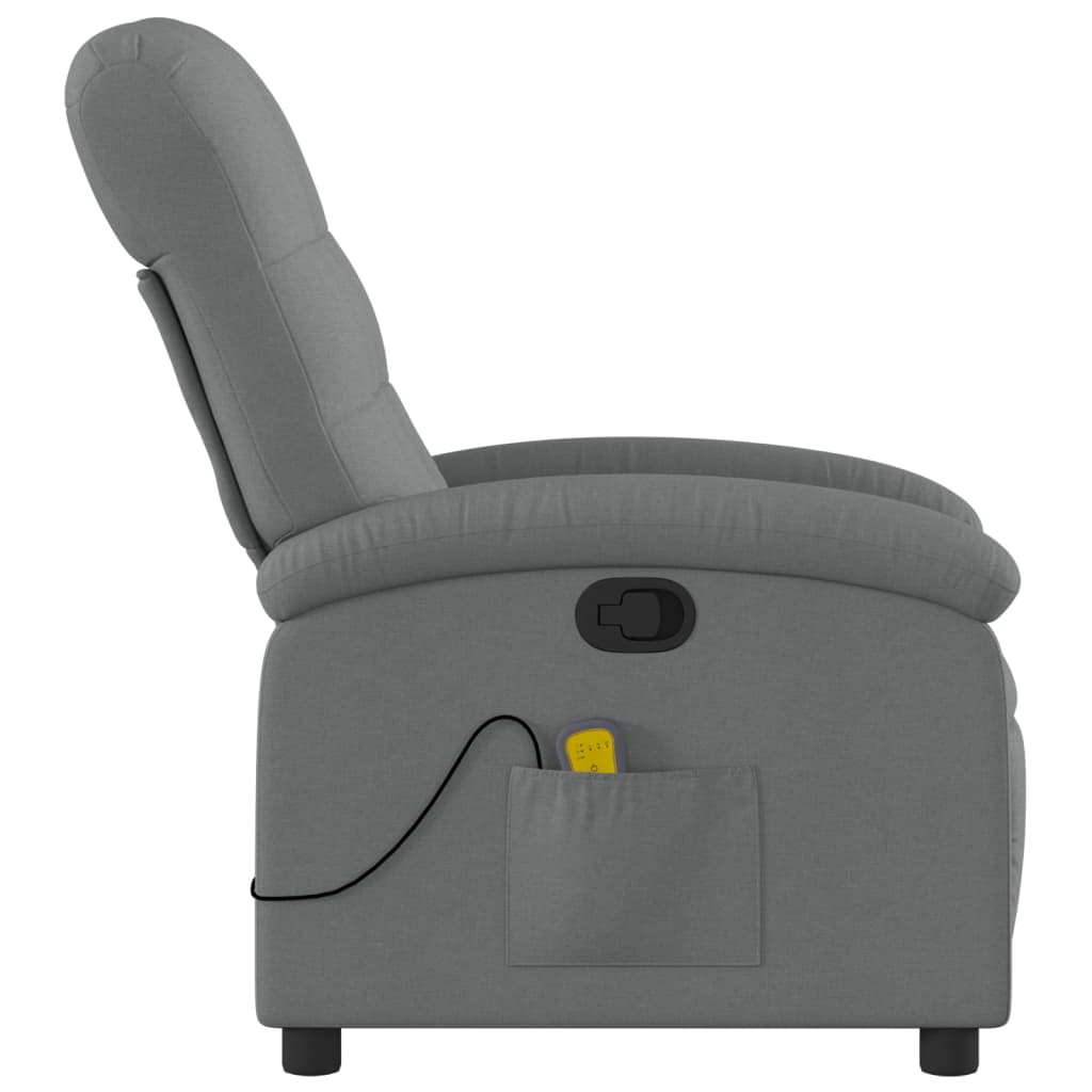 Fauteuil inclinable de massage gris foncé tissu - XIOS