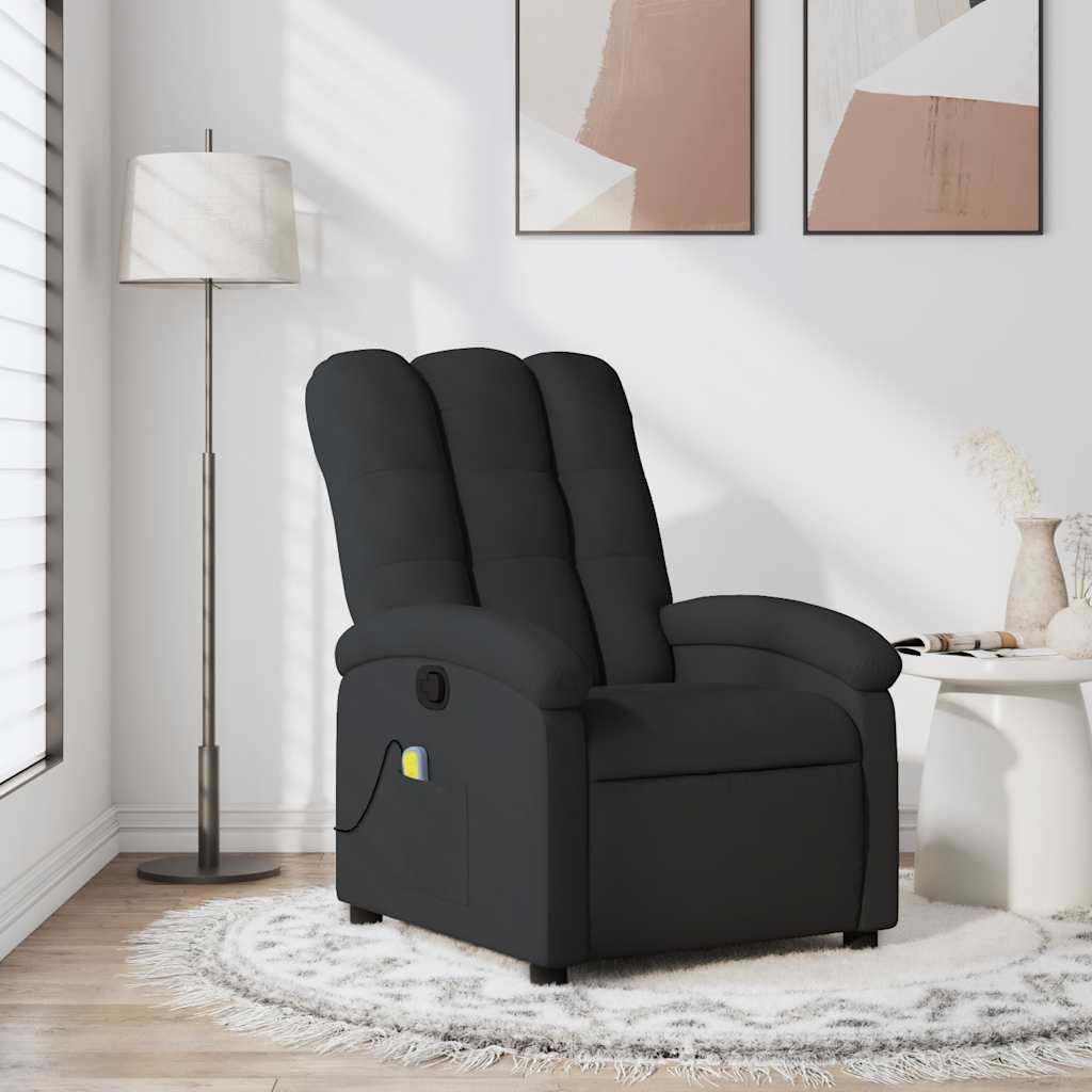 Fauteuil inclinable de massage noir tissu - XIOS