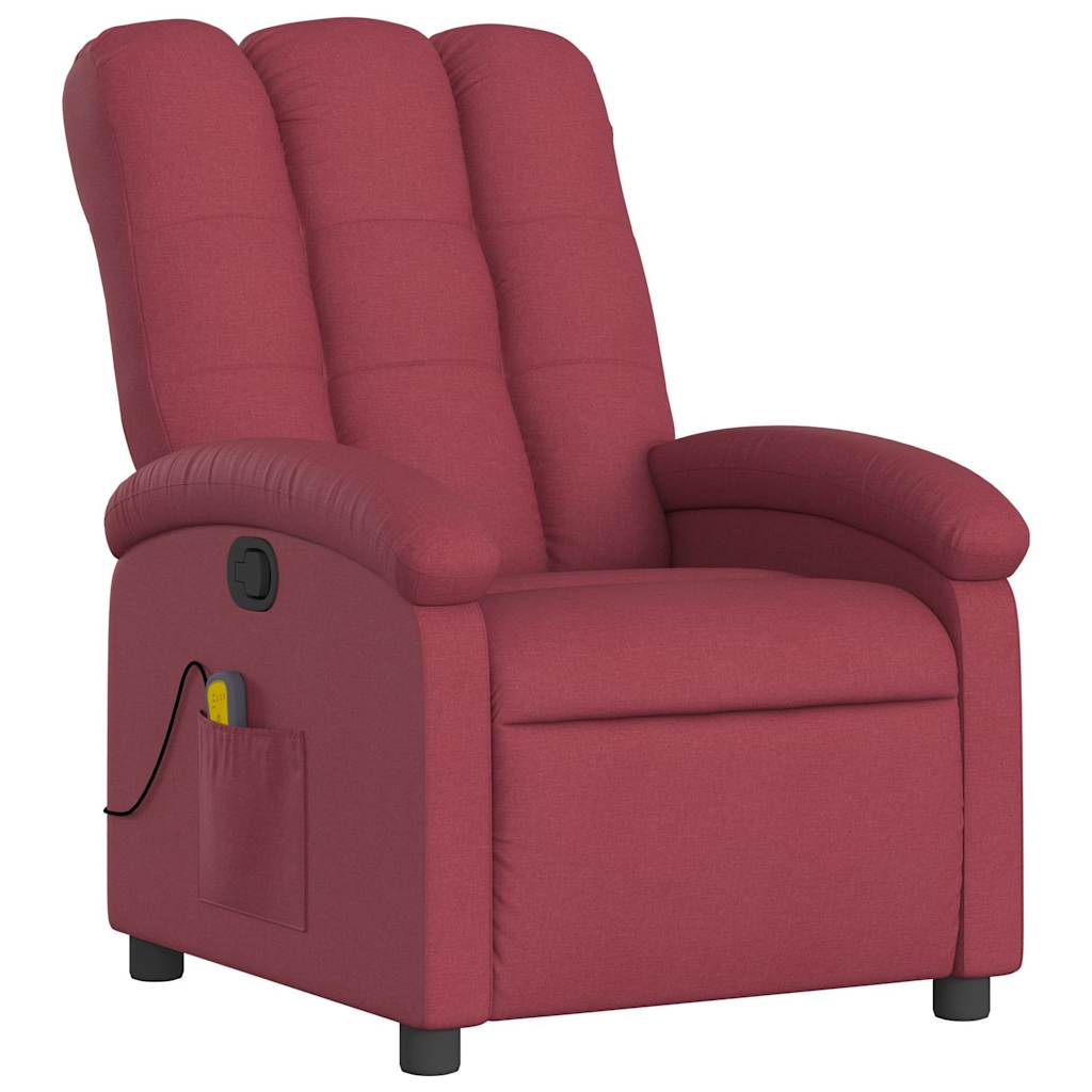 Fauteuil de massage inclinable rouge bordeaux tissu - XIOS