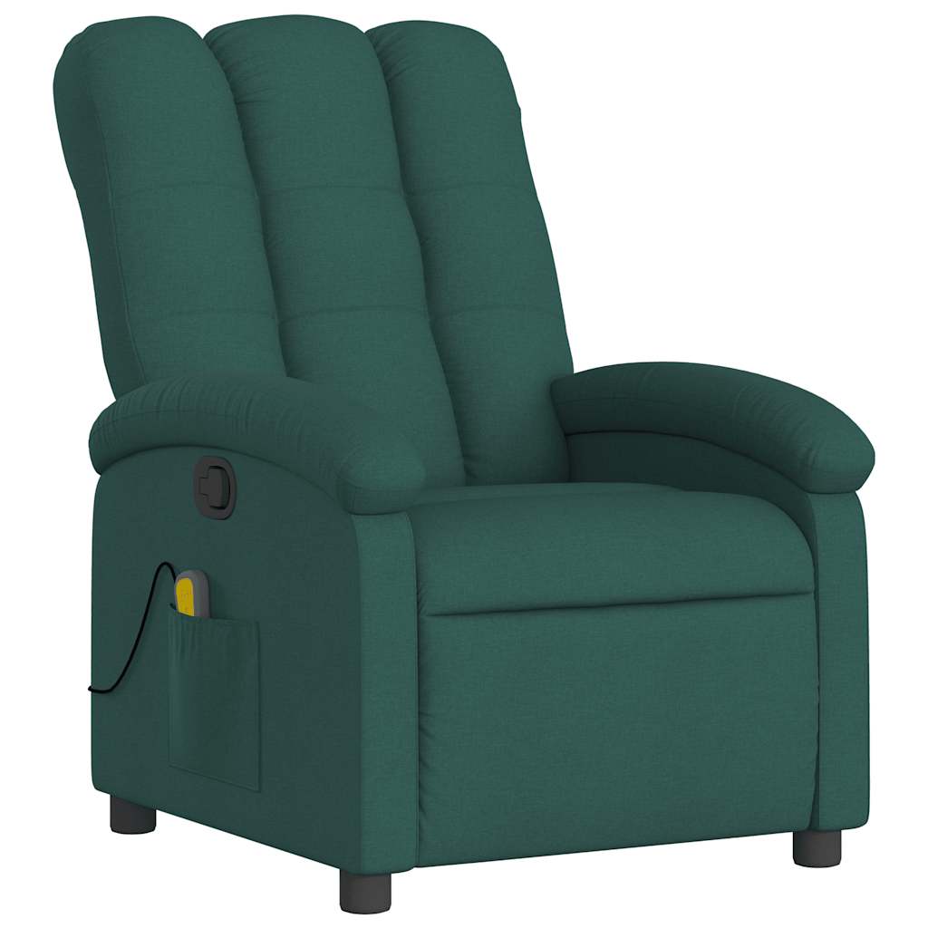 Fauteuil inclinable de massage vert foncé tissu - XIOS