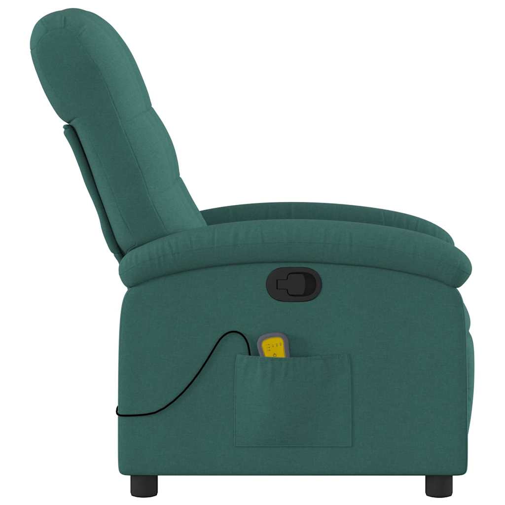 Fauteuil inclinable de massage vert foncé tissu - XIOS