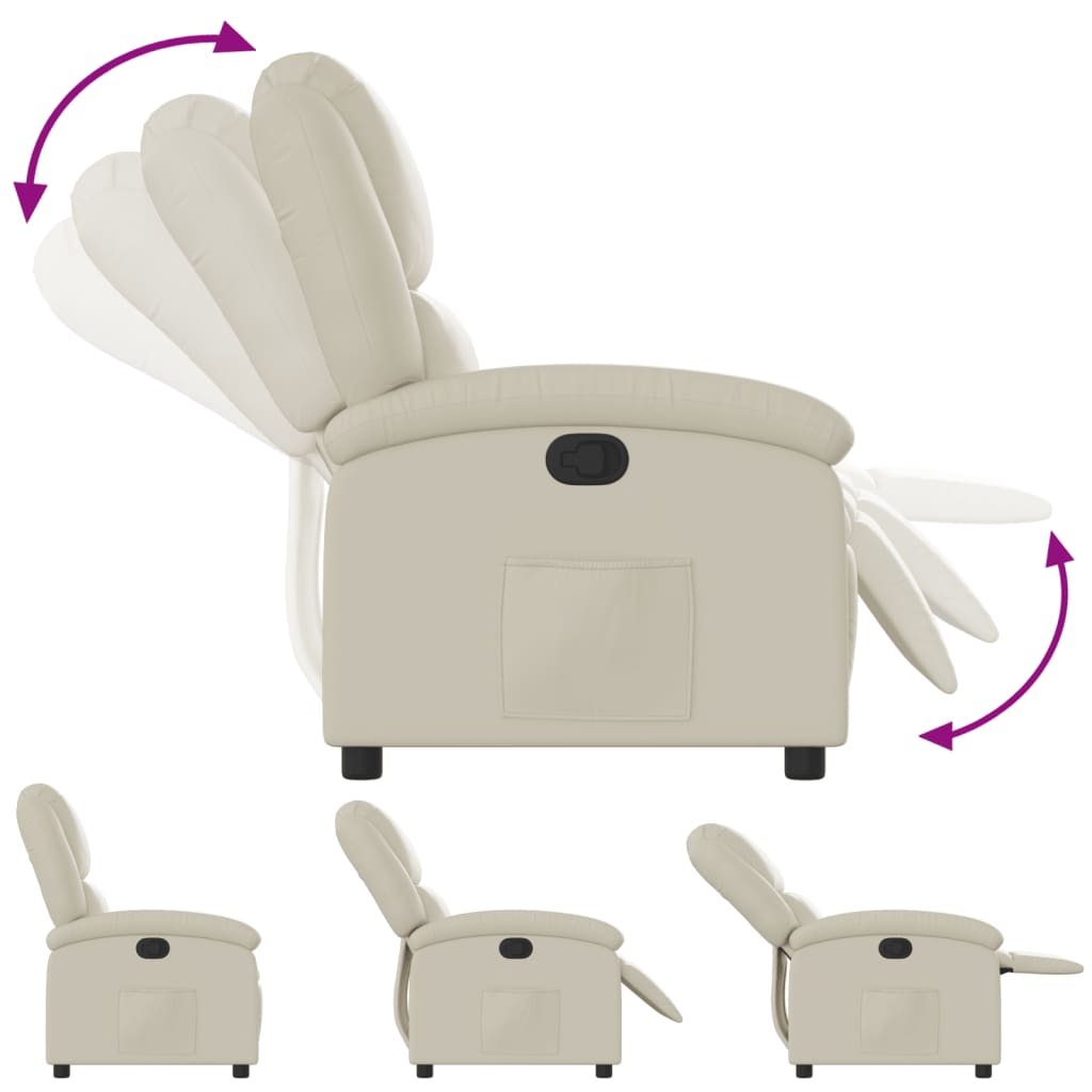 Fauteuil inclinable crème similicuir - XIOS