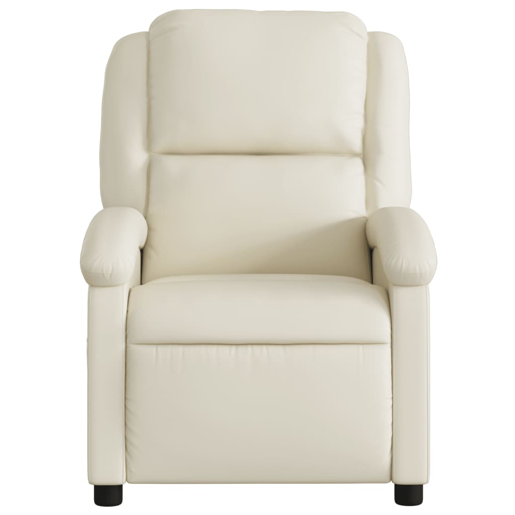 Fauteuil inclinable crème similicuir - XIOS
