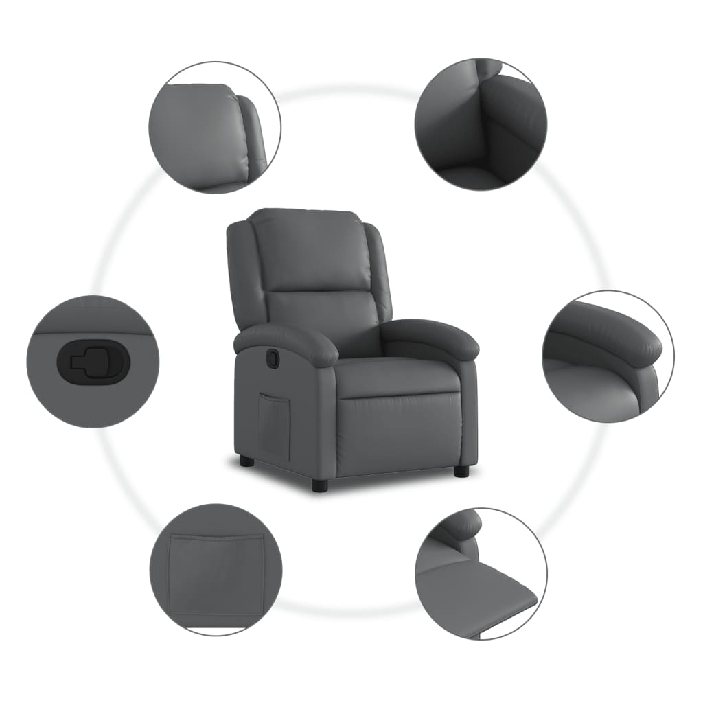 Fauteuil inclinable gris similicuir - XIOS