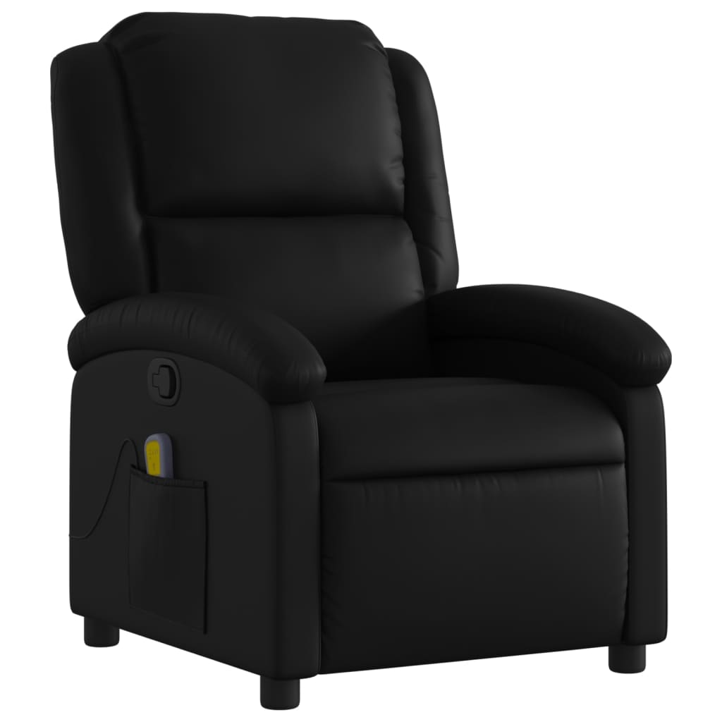 Fauteuil de massage inclinable noir similicuir