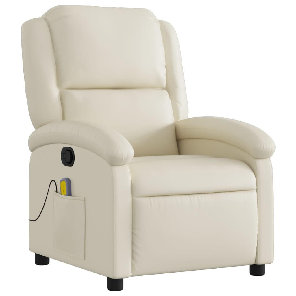 Fauteuil de massage inclinable en similicuir crème - XIOS