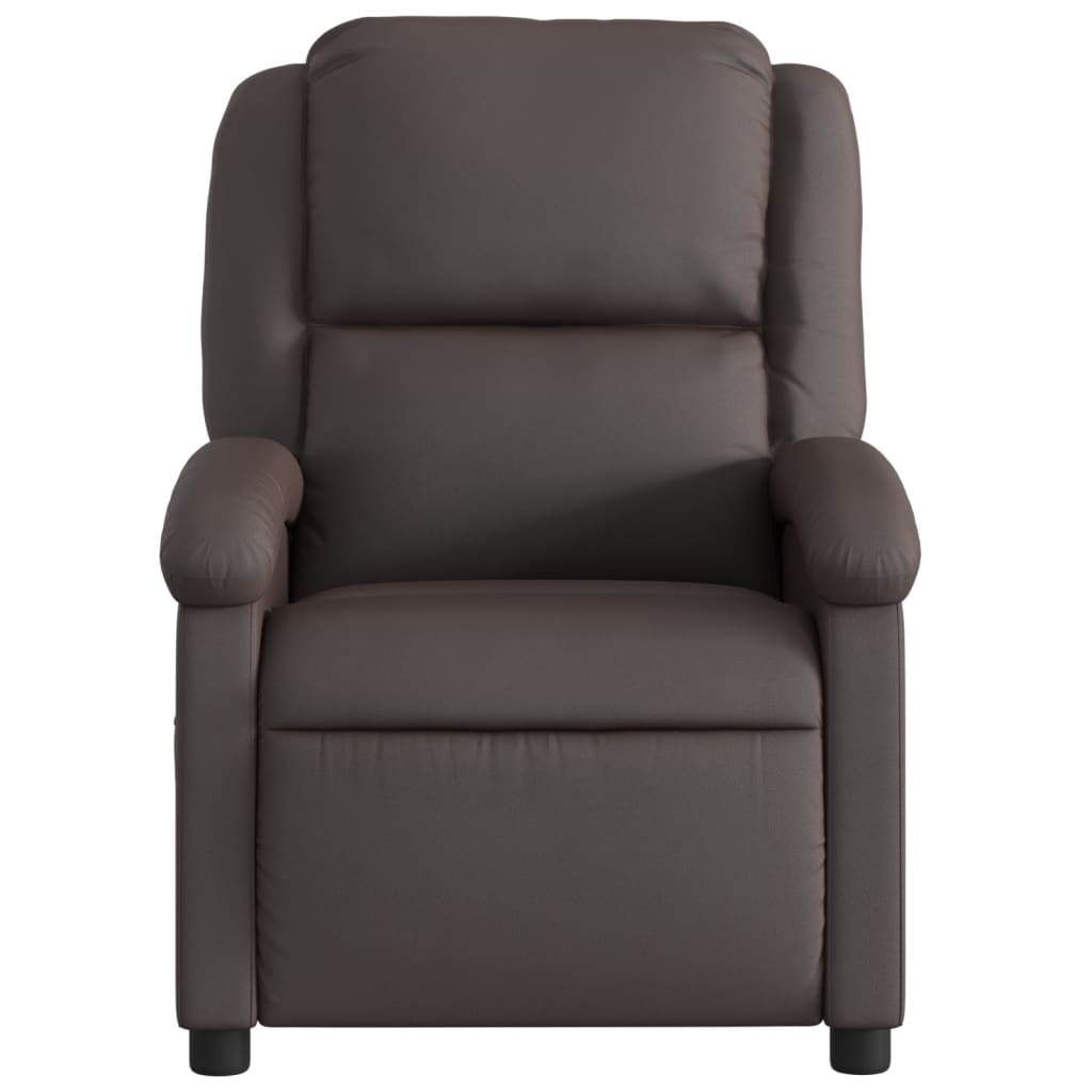 Fauteuil inclinable marron foncé cuir véritable - XIOS