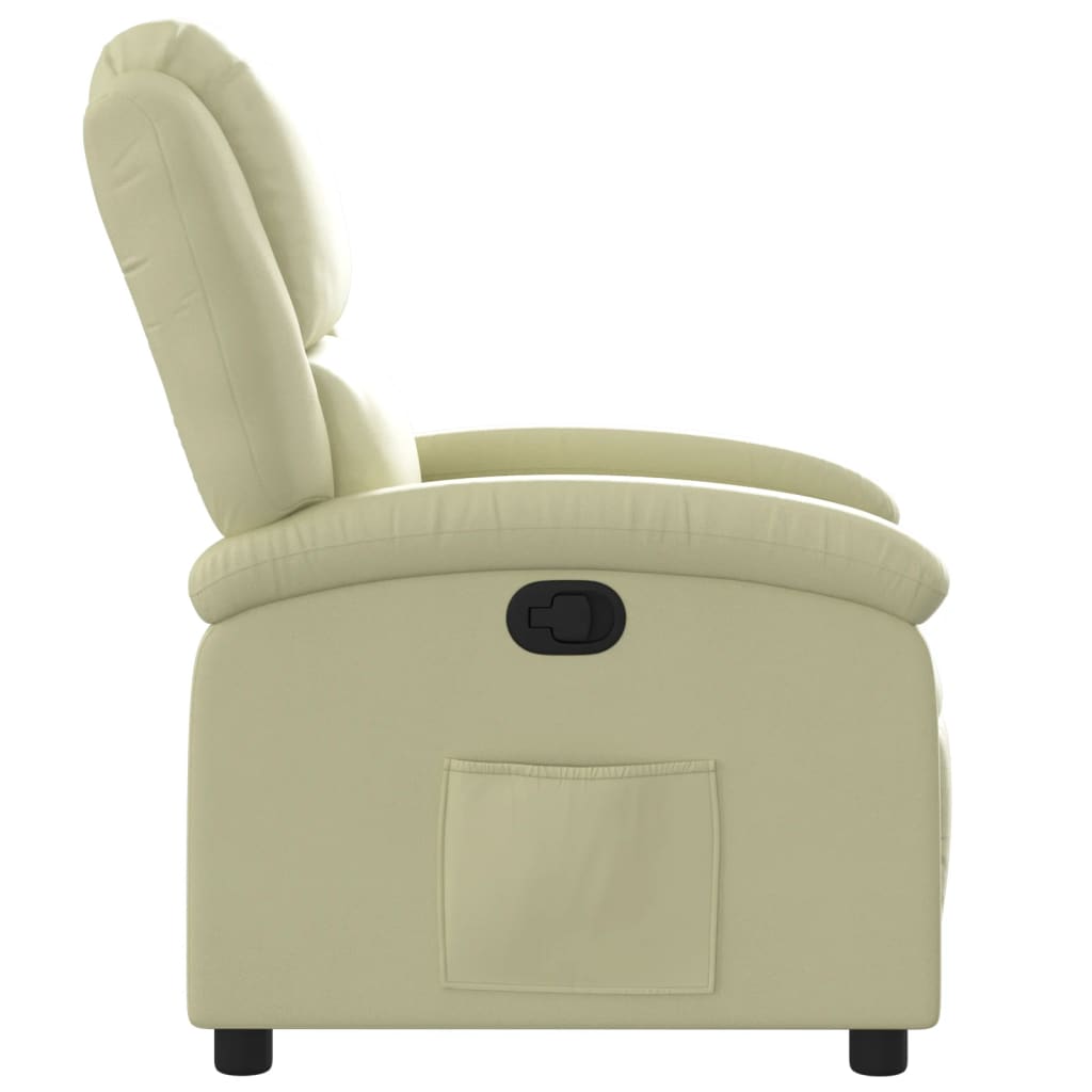 Fauteuil inclinable crème cuir véritable - XIOS