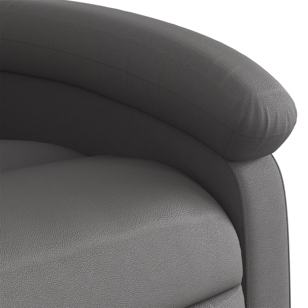 Fauteuil inclinable gris cuir véritable - XIOS