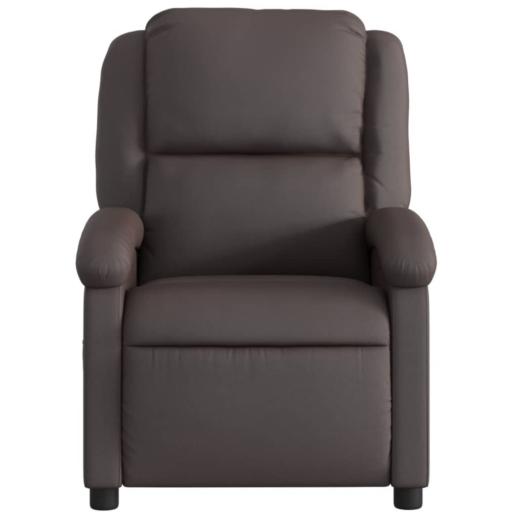 Fauteuil inclinable de massage marron foncé cuir véritable - XIOS