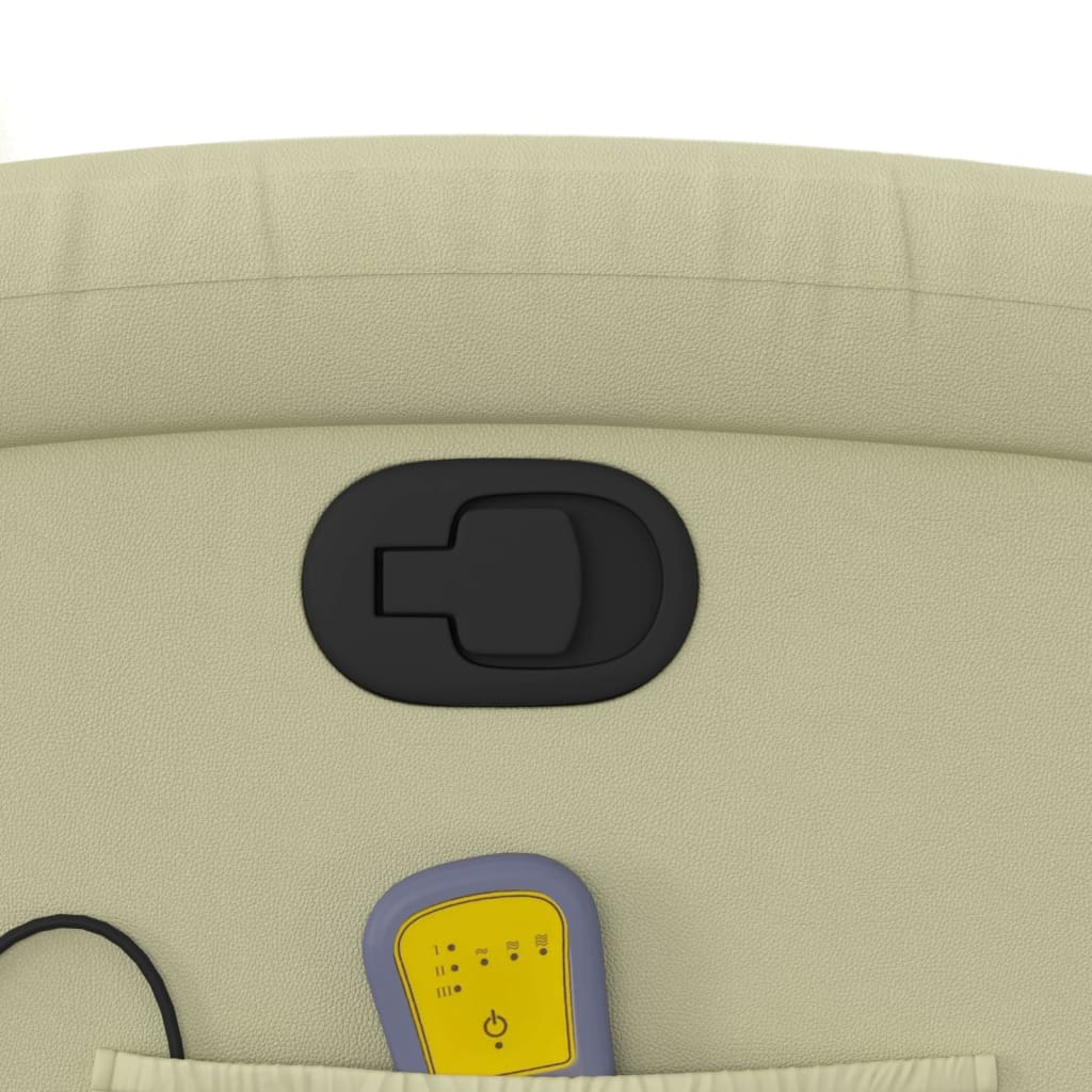 Fauteuil de massage inclinable crème cuir véritable - XIOS