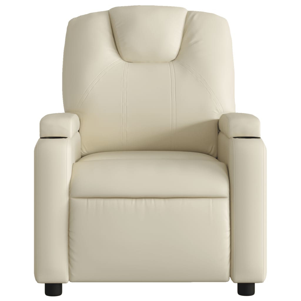 Fauteuil inclinable en similicuir crème - XIOS