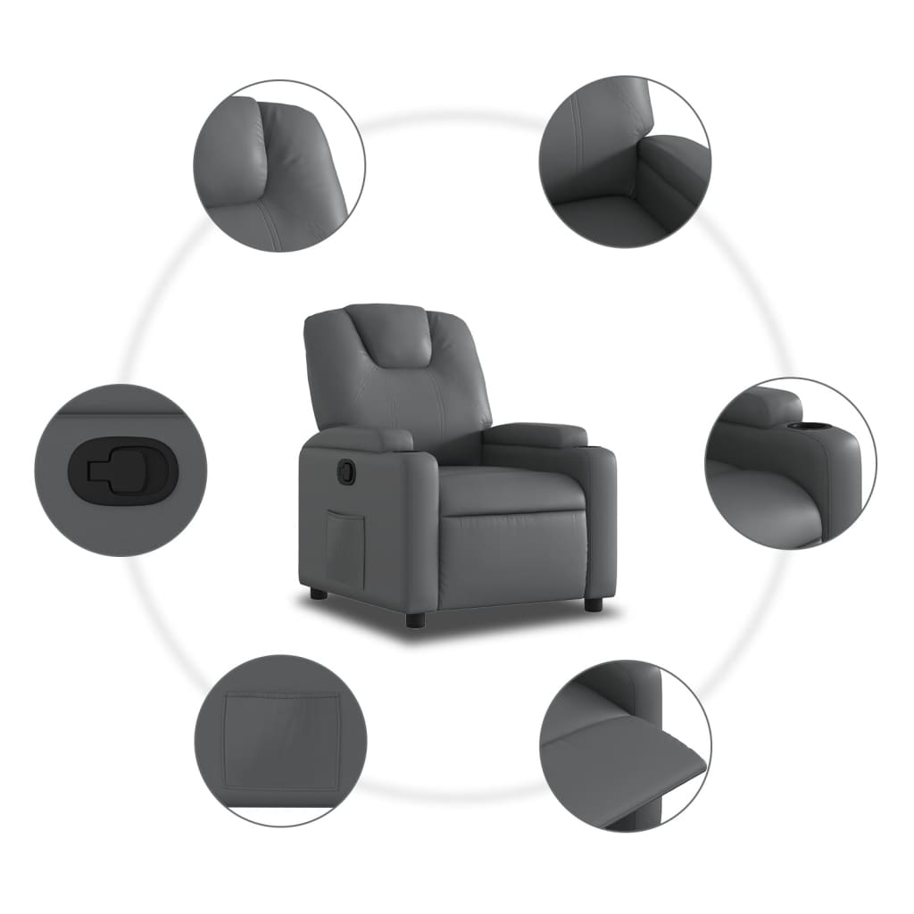 Fauteuil inclinable gris similicuir - XIOS