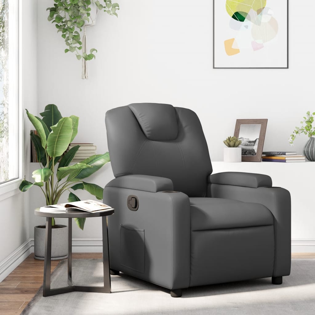 Fauteuil inclinable gris similicuir - XIOS