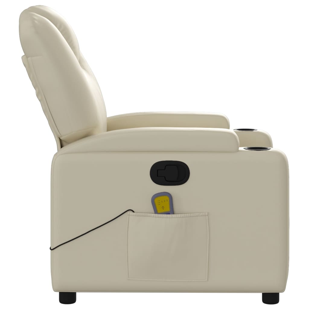 Fauteuil de massage inclinable crème similicuir - XIOS
