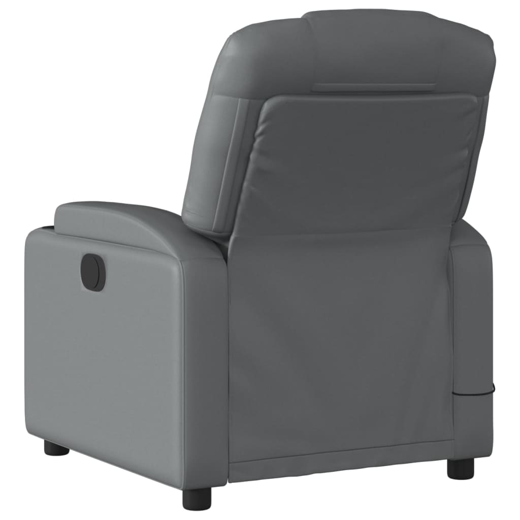 Fauteuil de massage inclinable gris similicuir
