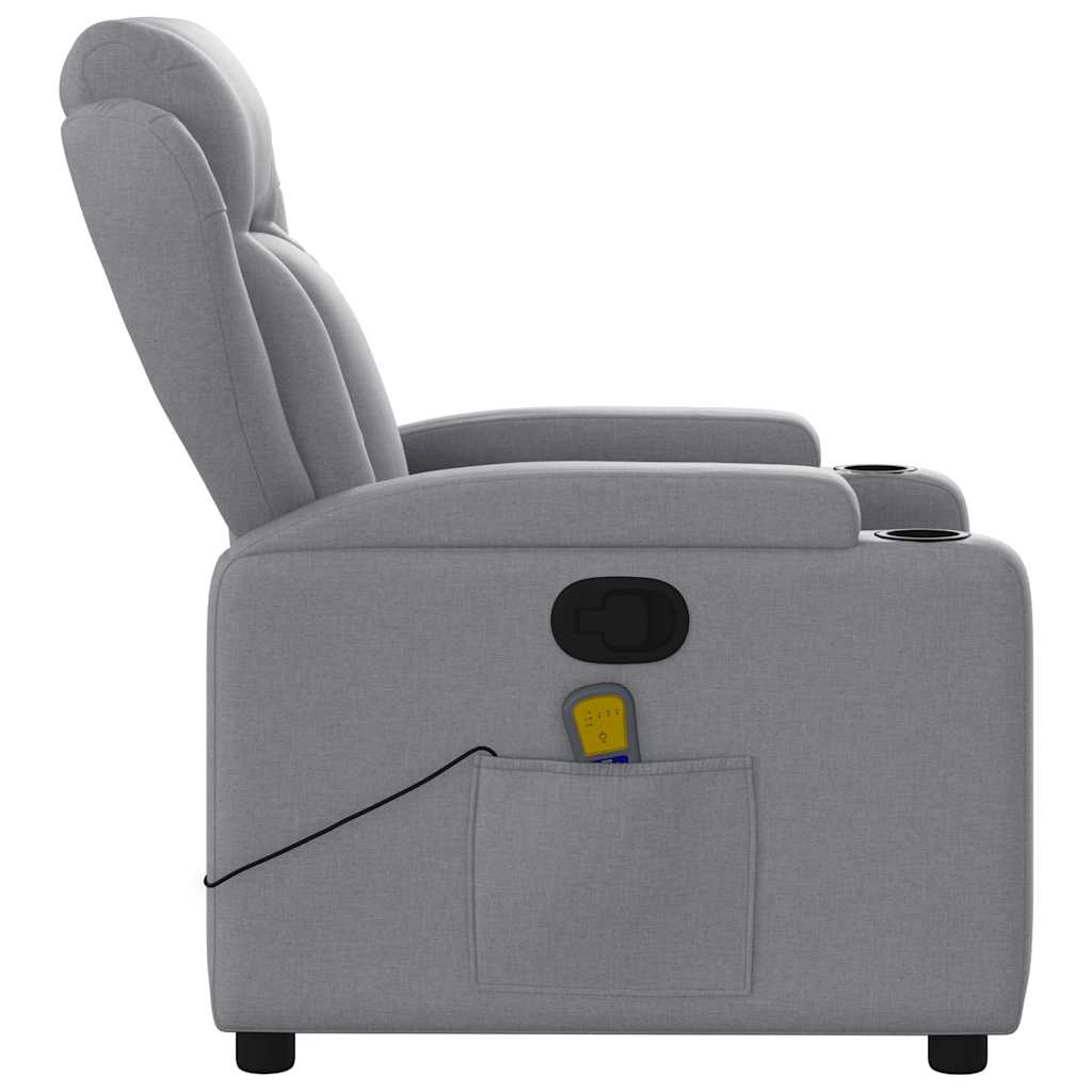 Fauteuil inclinable de massage gris clair tissu - XIOS