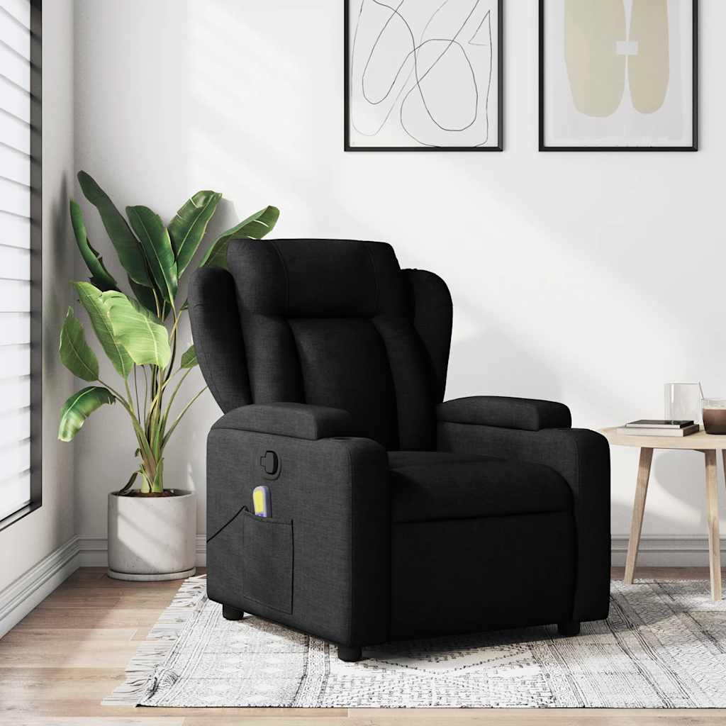 Fauteuil inclinable de massage noir tissu - XIOS