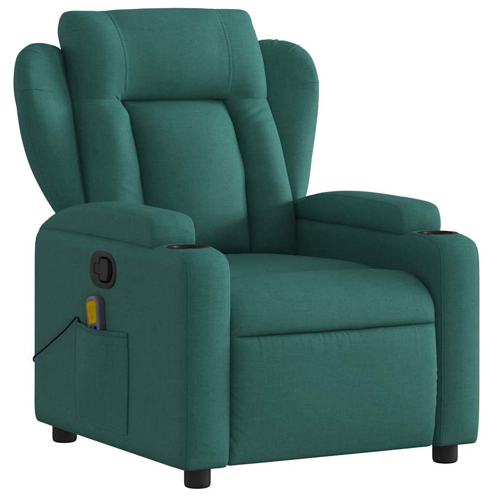Fauteuil inclinable de massage vert foncé tissu - XIOS