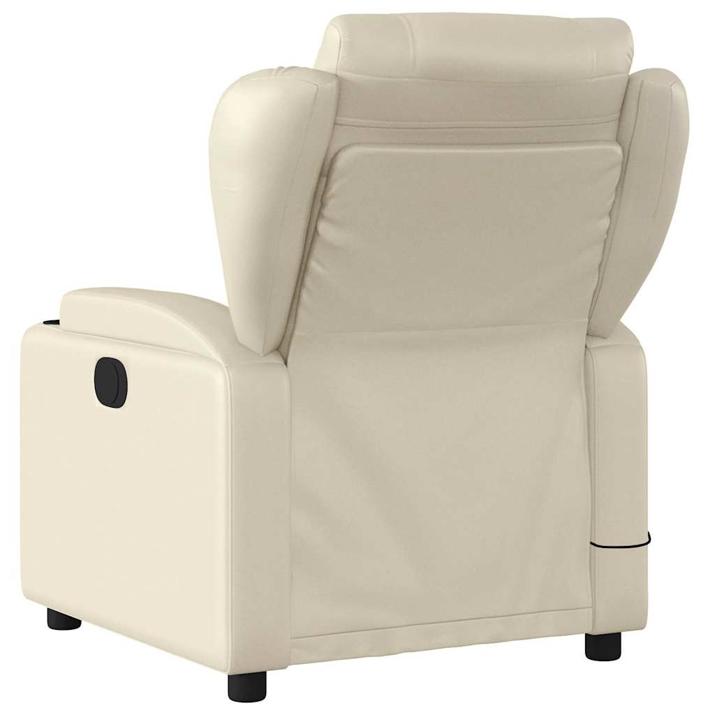 Fauteuil de massage inclinable crème similicuir - XIOS