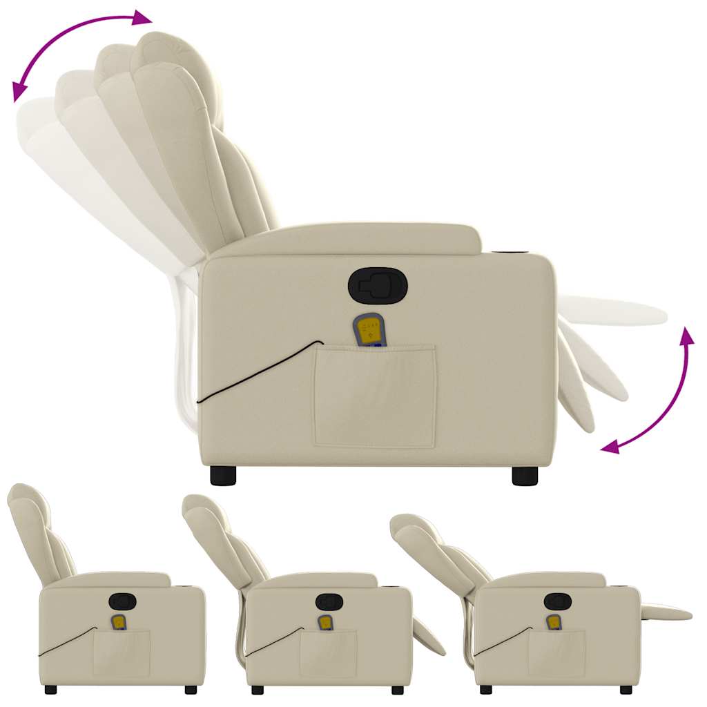Fauteuil de massage inclinable crème similicuir - XIOS