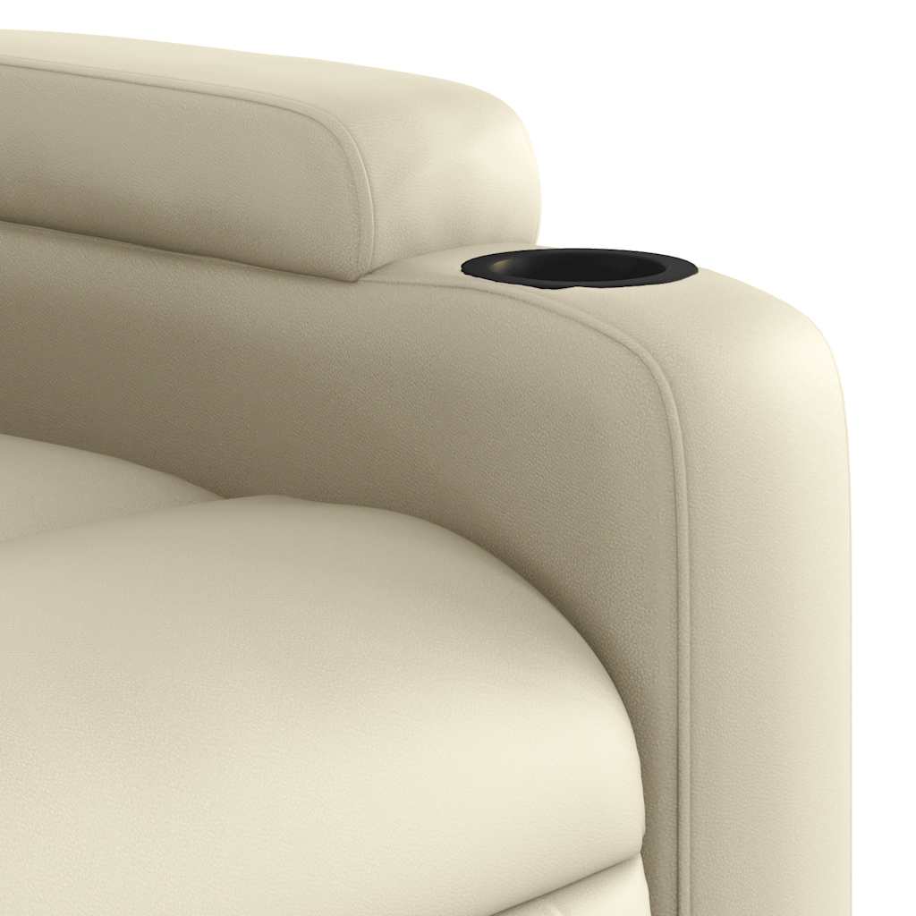 Fauteuil de massage inclinable crème similicuir - XIOS