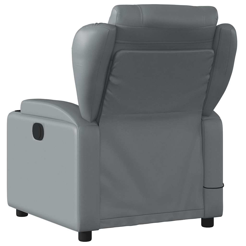 Fauteuil de massage inclinable gris similicuir - XIOS
