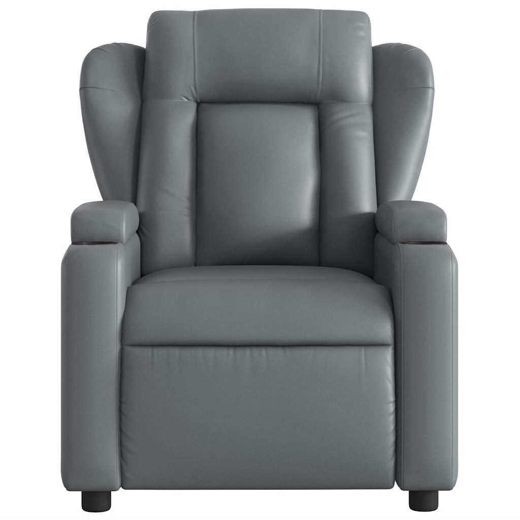 Fauteuil de massage inclinable gris similicuir - XIOS