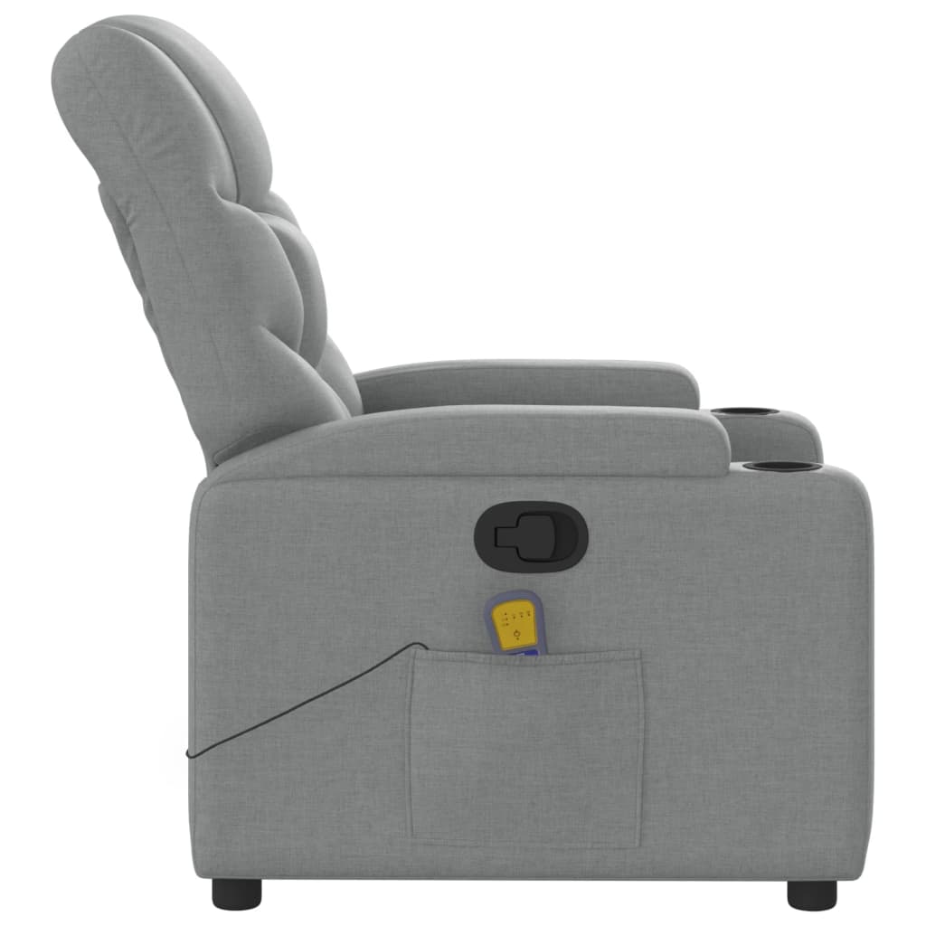 Fauteuil inclinable de massage gris clair tissu - XIOS
