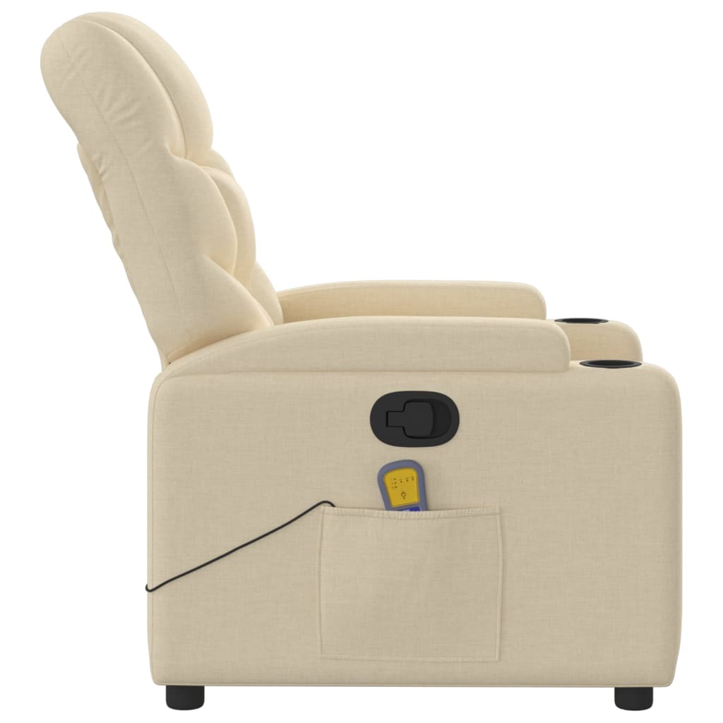 Fauteuil inclinable de massage crème tissu - XIOS
