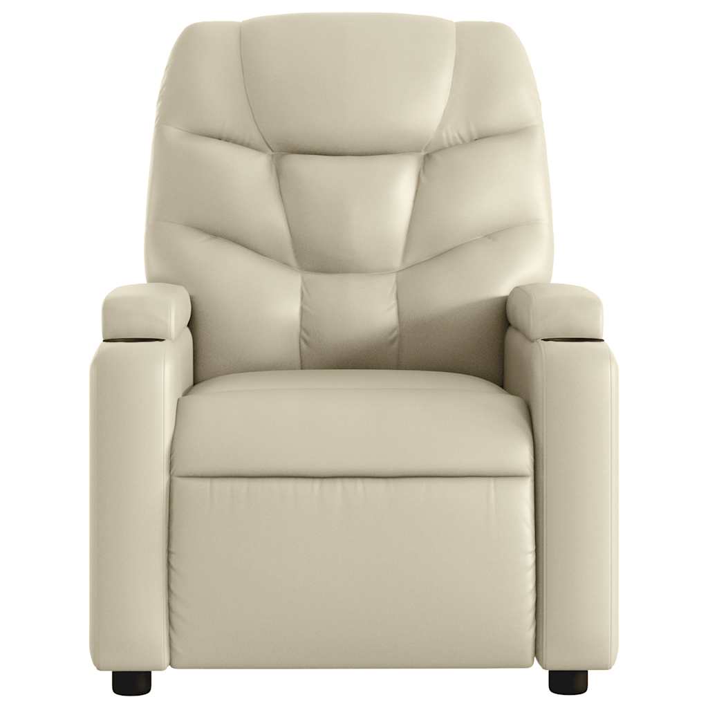 Fauteuil de massage inclinable crème similicuir - XIOS