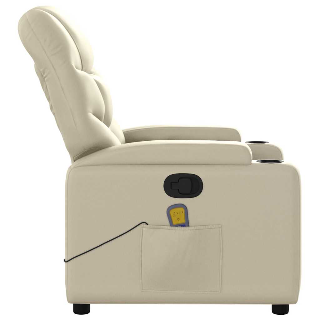 Fauteuil de massage inclinable crème similicuir - XIOS