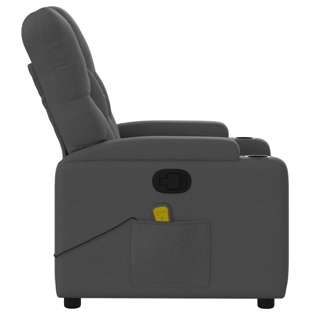 Fauteuil inclinable de massage gris foncé tissu - XIOS
