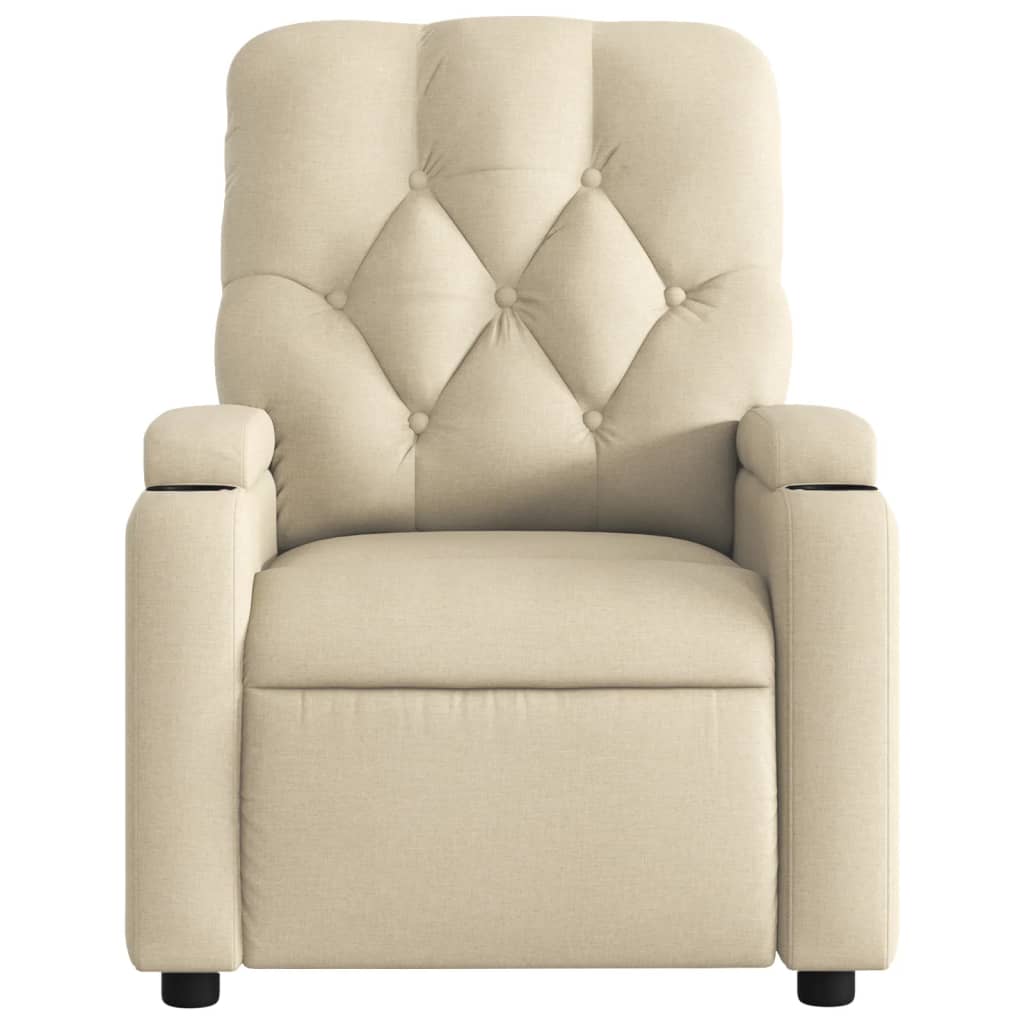 Fauteuil inclinable de massage crème tissu - XIOS