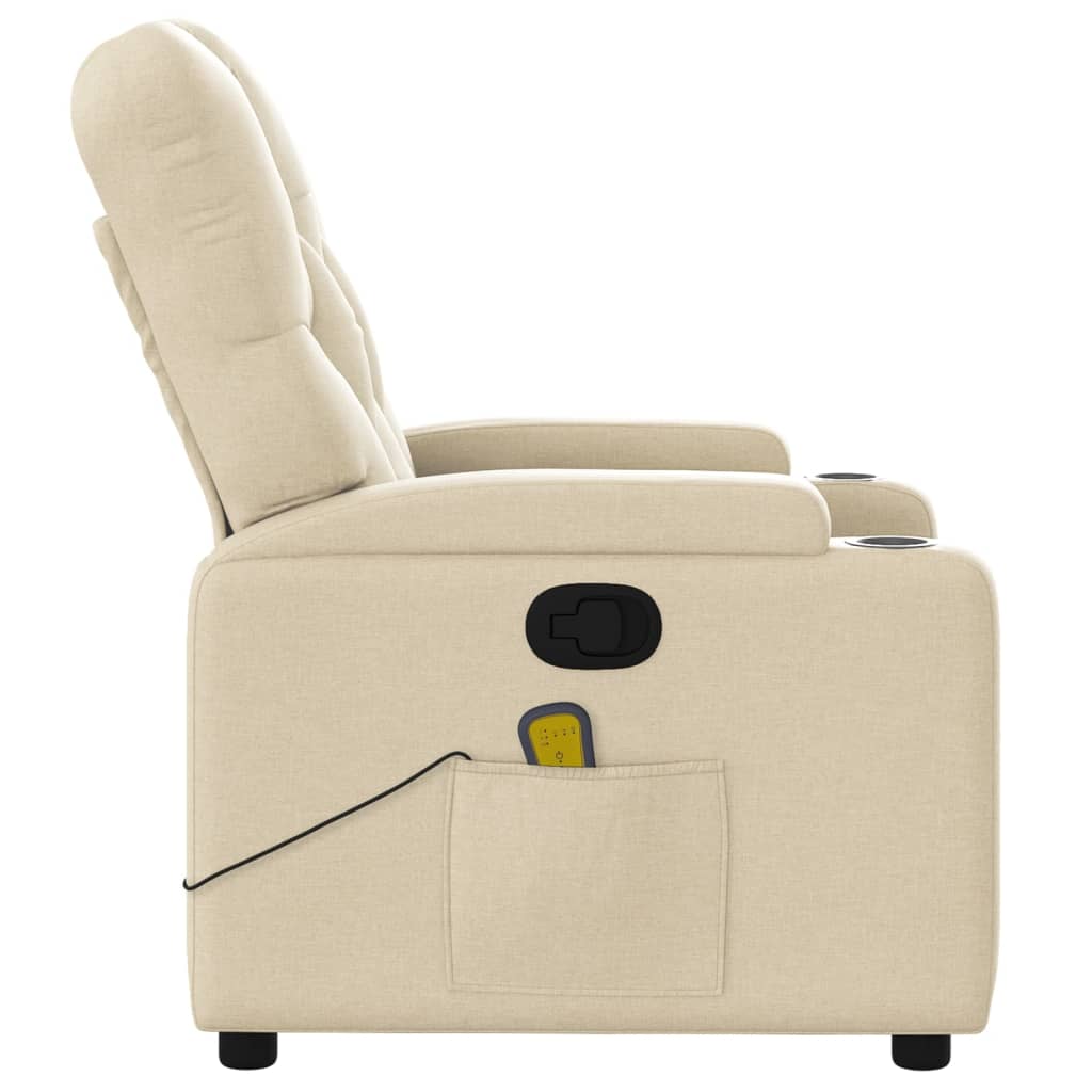 Fauteuil inclinable de massage crème tissu - XIOS