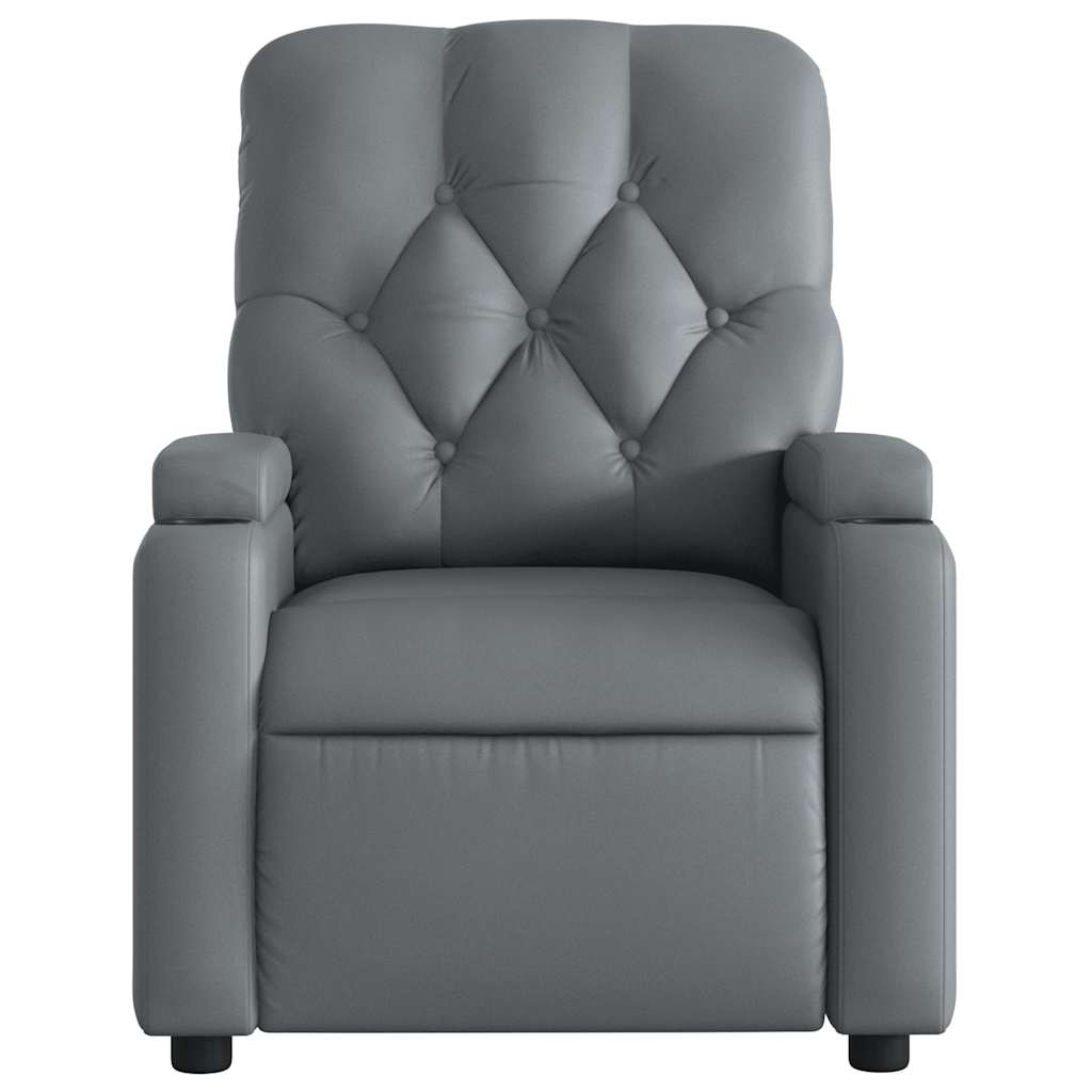 Fauteuil de massage inclinable gris similicuir - XIOS