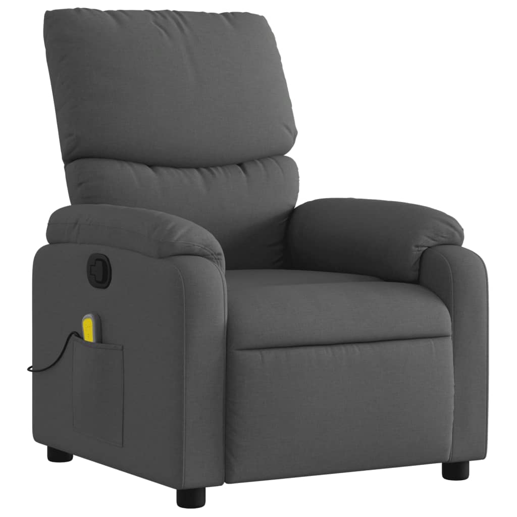 Fauteuil inclinable de massage gris foncé tissu - XIOS