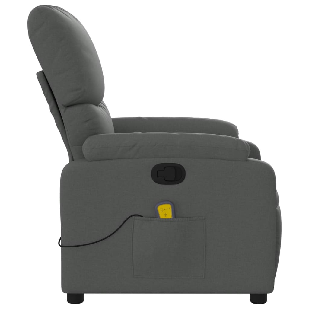 Fauteuil inclinable de massage gris foncé tissu - XIOS