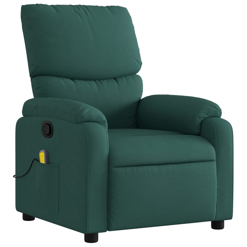 Fauteuil inclinable de massage vert foncé tissu - XIOS