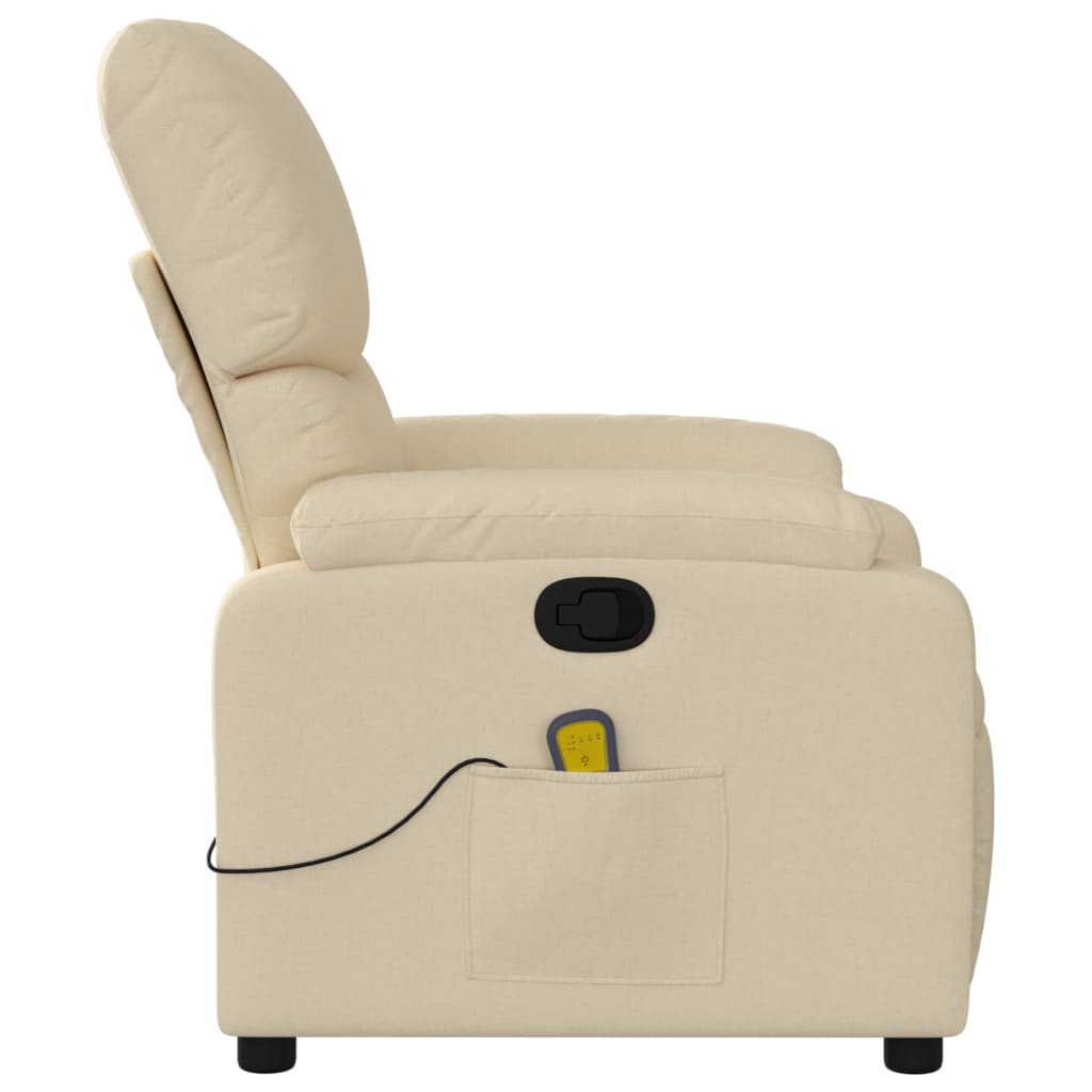 Fauteuil inclinable de massage crème tissu - XIOS