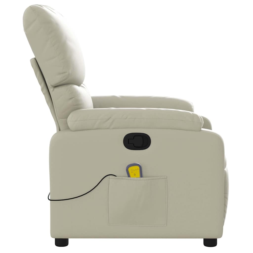 Fauteuil de massage inclinable crème similicuir - XIOS